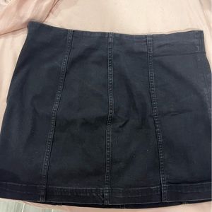 Black denim skirt